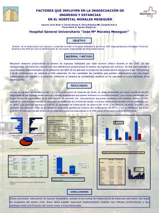 FACTORES QUE INFLUYEN EN LA INADECUACIÓN DE INGRESOS Y ESTANCIAS EN EL HOSPITAL MORALES MESEGUER