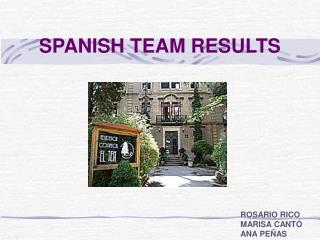 SPANISH TEAM RESULTS