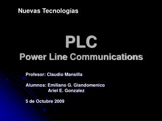 PLC Power Line Communications