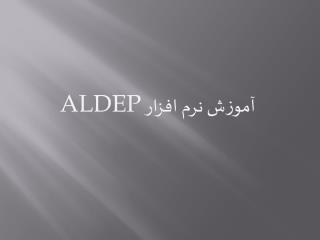 آموزش نرم افزار ALDEP