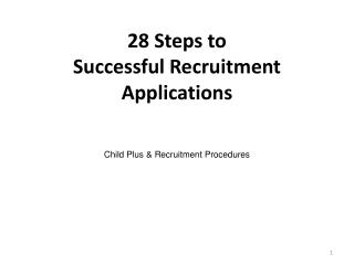 28 Steps to Successful Recruitment Applications