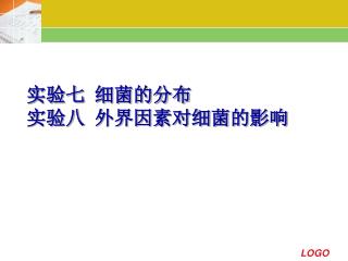 实验七 细菌的分布 实验八 外界因素对细菌的影响