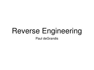 Reverse Engineering