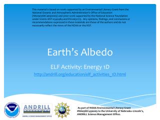 Earth ’ s Albedo