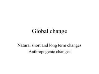 Global change