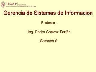 Profesor: Ing. Pedro Chávez Farfán Semana 6