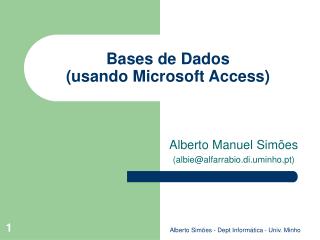 Bases de Dados (usando Microsoft Access)