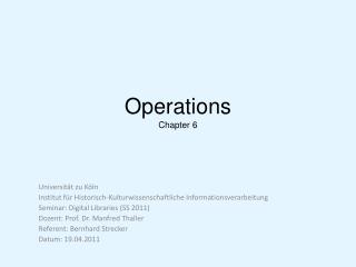 Operations Chapter 6