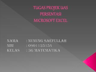 TUGAS PROJEK UAS PERSENTASI MICROSOFT EXCEL