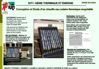 IUT1: GÉNIE THERMIQUE ET ÉNERGIE