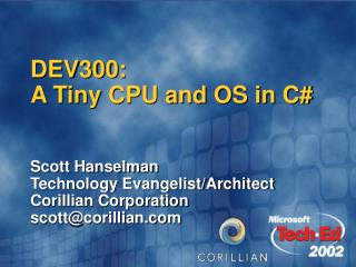 DEV300: A Tiny CPU and OS in C#
