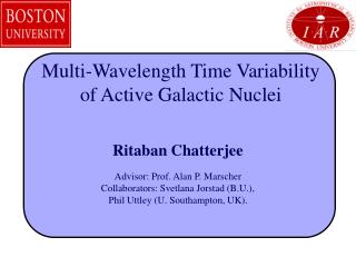 Multi-Wavelength Time Variability of Active Galactic Nuclei
