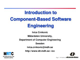Introduction to Component-Based Software Engineering