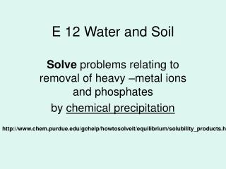 E 12 Water and Soil