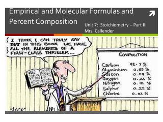 Empirical and Molecular Formulas and Percent Composition