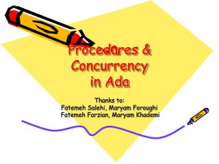 Procedures &amp; Concurrency in Ada