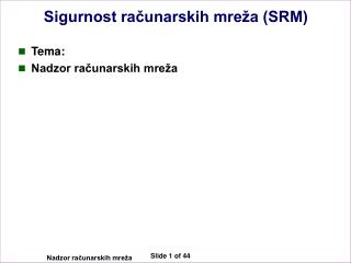 Sigurnost računarskih mreža (SRM)