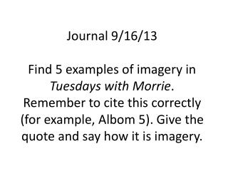 Share those five examples with your group and try to decide why Albom used them as he did.
