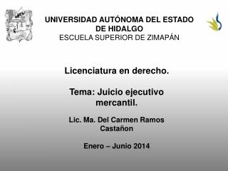 UNIVERSIDAD AUTÓNOMA DEL ESTADO DE HIDALGO ESCUELA SUPERIOR DE ZIMAPÁN