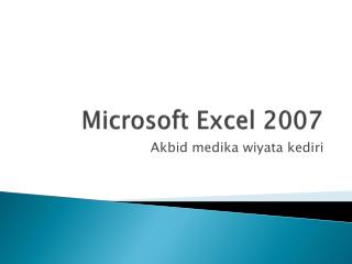 Microsoft Excel 2007