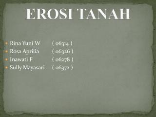 EROSI TANAH