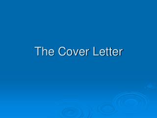 The Cover Letter