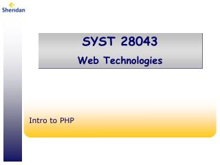 Intro to PHP