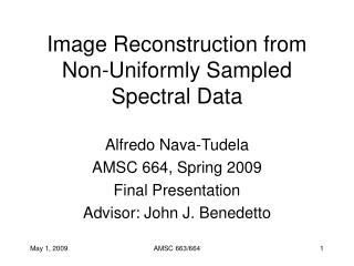 Image Reconstruction from Non-Uniformly Sampled Spectral Data