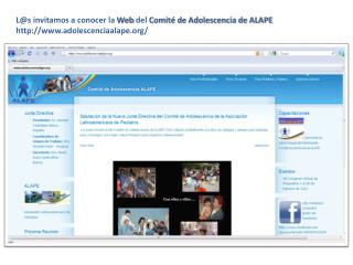 L@s invitamos a conocer la Web del Comité de Adolescencia de ALAPE