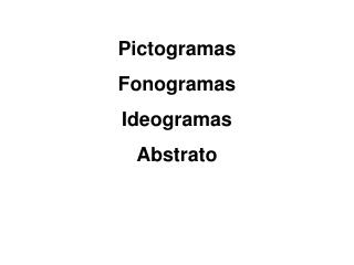 Pictogramas Fonogramas Ideogramas Abstrato