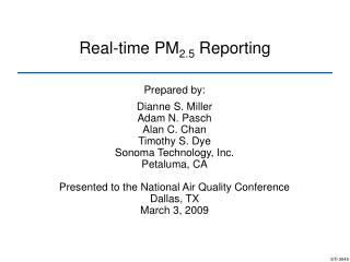 Real-time PM 2.5 Reporting