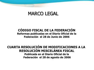 CÓDIGO FISCAL DE LA FEDERACIÓN Reformas publicadas en el Diario Oficial de la