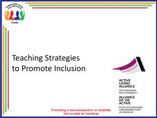 Teaching Strategies to Promote Inclusion