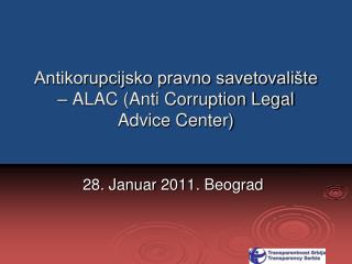 Antikorupcijsko pravno savetovalište – ALAC (Anti Corruption Legal Advice Center)