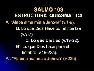 SALMO 103 ESTRUCTURA QUIASMÁTICA