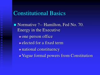 Constitutional Basics
