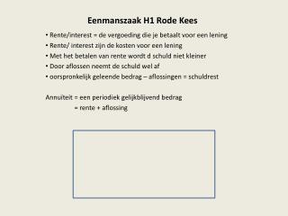 Eenmanszaak H1 Rode Kees