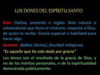 LOS DONES DEL ESPÍRITU SANTO