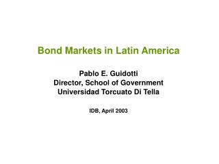 Mercados de Deuda en America Latina: Introducción