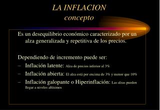 LA INFLACION concepto