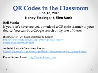 QR Codes in the Classroom