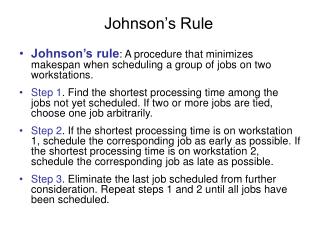 Johnson’s Rule