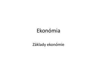 Ekonómia