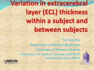 Variation in extracerebral layer (ECL) thickness within a subject and between subjects