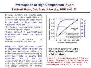Investigation of High Composition InGaN Siddharth Rajan, Ohio State University, DMR 1106177