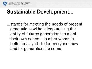 Sustainable Development...