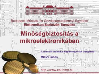 Minőségbiztosítás a mikroelektronikában