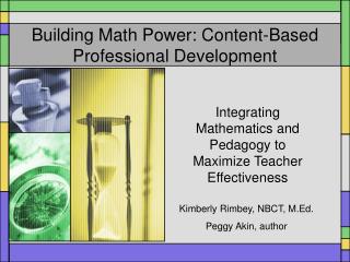Building Math Power: Content-Based Professional Development