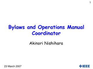 Bylaws and Operations Manual Coordinator