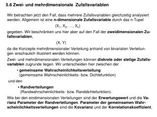 5.6 Zwei- und mehrdimensionale Zufallsvariablen